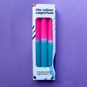 The Colour Emporium Hand Dipped Candle Trio (FLAMINGO)